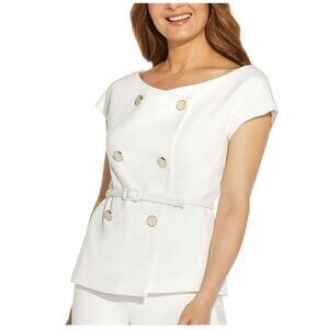 Adrianna Papell Crepe Tuxedo‎ Top Ivory 10